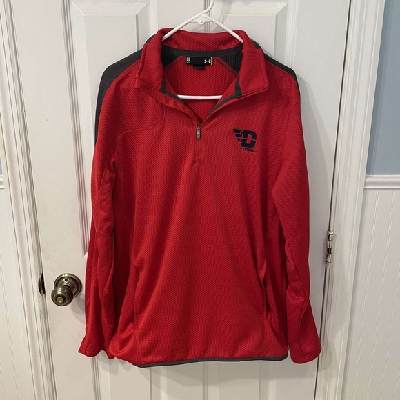 University of Dayton Flyers Red Under Armour Quarter Zip - Picture 1 of 4